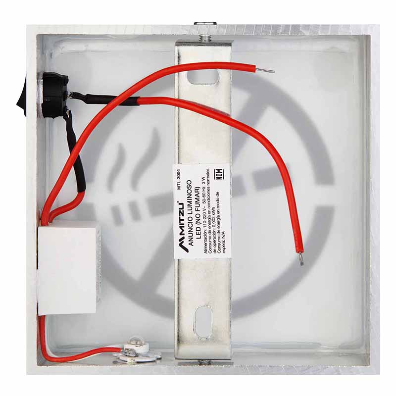 Anuncio Luminoso Color Rojo No Fumar Mtl-3004