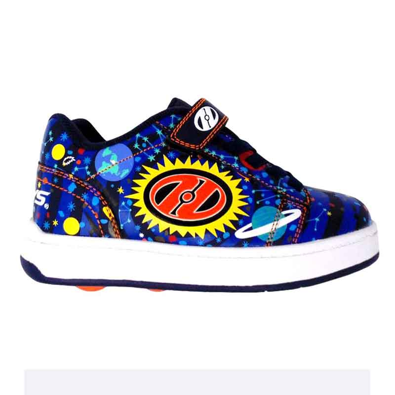 Tenis Patin Para Niño Heelys Color Azul Estampado Con Dos Ruedas