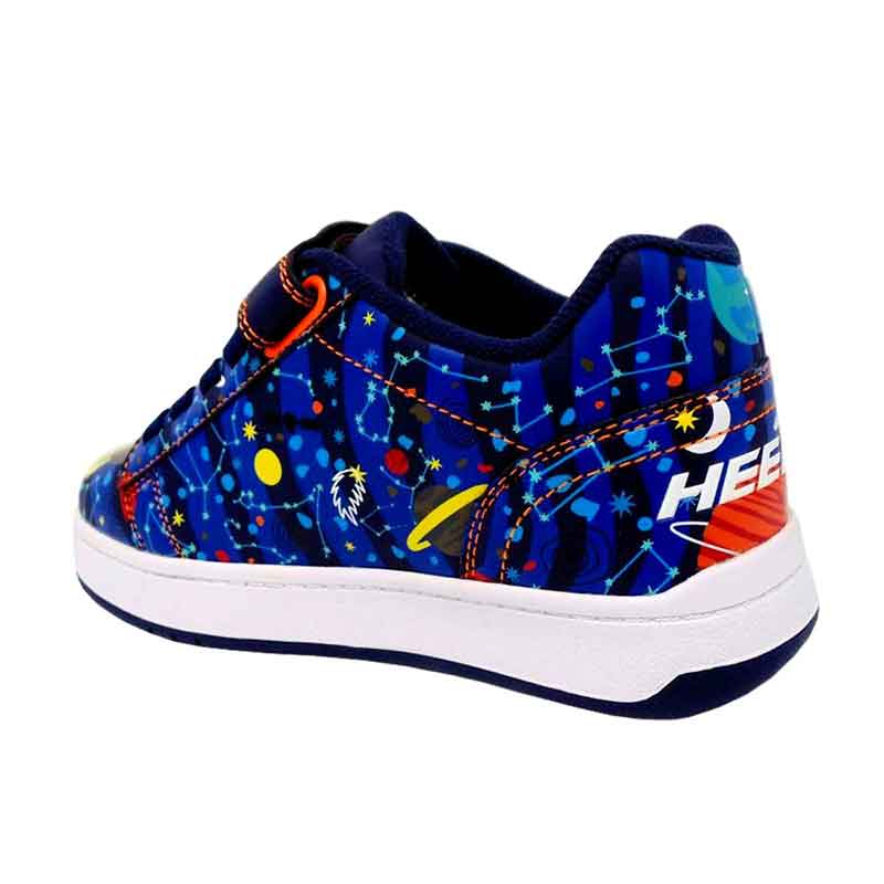 Tenis Patin Para Niño Heelys Color Azul Estampado Con Dos Ruedas Desmontables