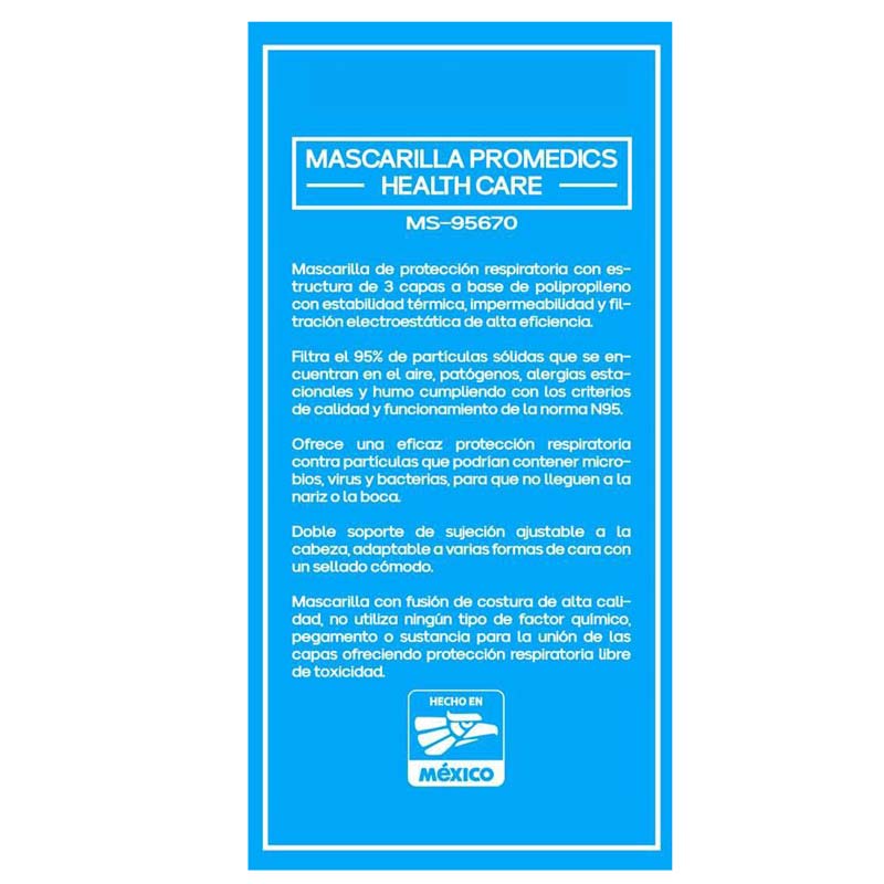 Cubreboca Mascarilla N95 1 pieza Proteccion Personal color negro