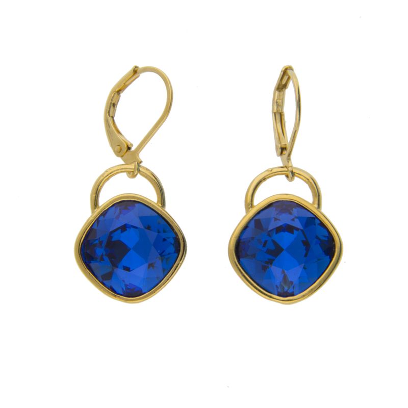 Arete para Mujer con Cristal Fino Europeo en forma de Rombo, Bañado en Oro 14k, Arete Elegante y Brillante, Aretes de Mujer de Moda, Joyería para Mujer de Moda, Regalo especial
