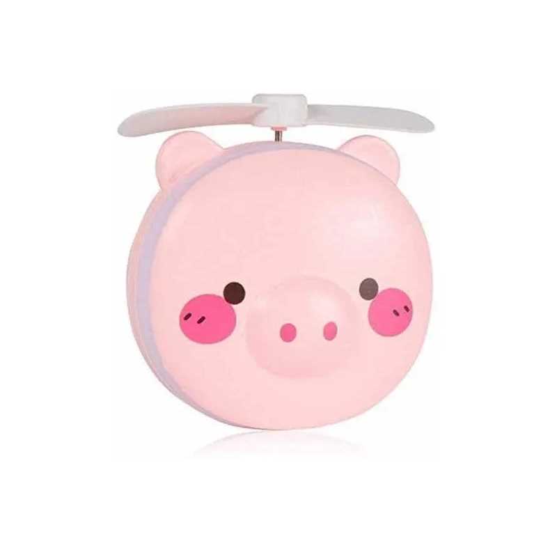 Cerdito con Espejo y luces led Gadgets & fun para maquillaje con ventilador batería recargable