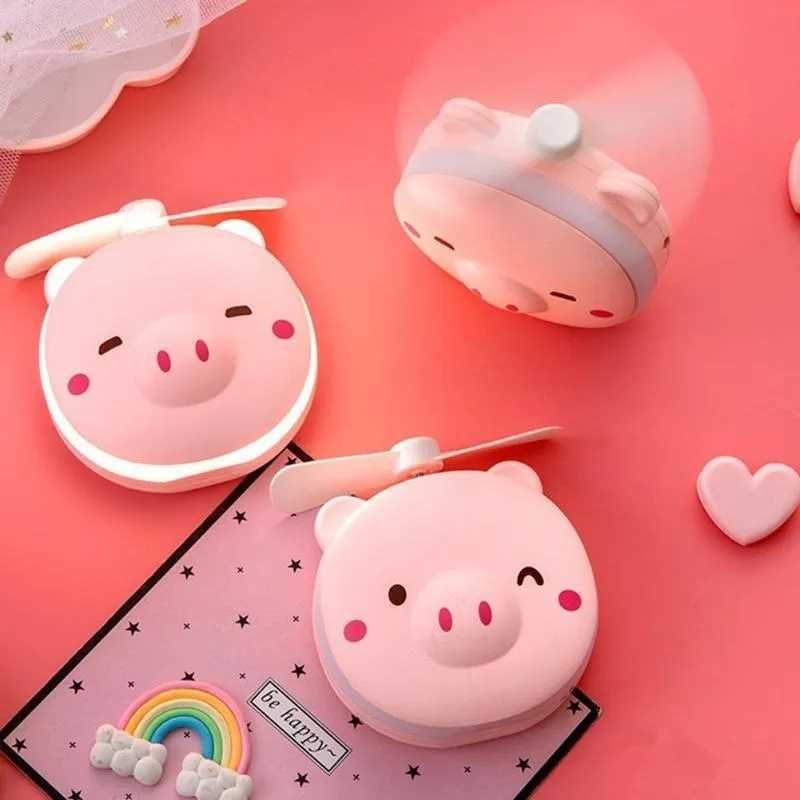 Cerdito con Espejo y luces led Gadgets & fun para maquillaje con ventilador batería recargable