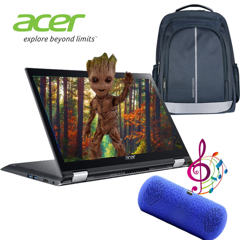 Laptop Acer 2 en 1 Touch Core i3 8va Touch SSD 256GB - Mochila - Bocina bluetooth