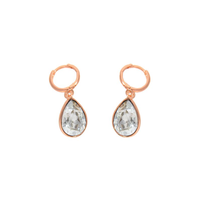 Arete para Mujer con Cristal Fino Europeo en forma de Gota, Bañado en Oro 14k, Arete Elegante y Brillante, Aretes de Mujer de Moda, Joyería para Mujer de Moda, Regalo especial