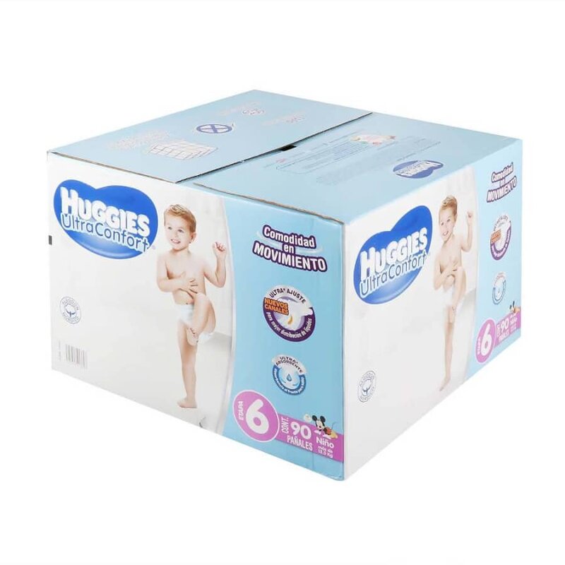 Pañales Etapa 6 Huggies UltraConfort Niño 90 pzas