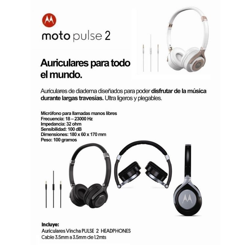 Audífonos Alámbricos Motorola Pulse 2 - Negro