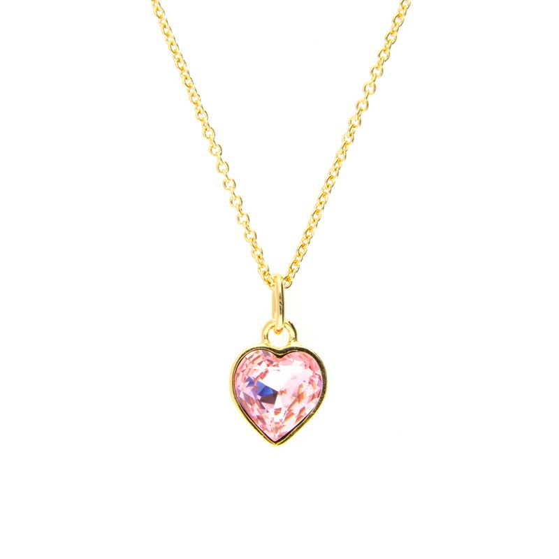 Collar para Mujer con Cristal Fino Europeo en forma de Corazón Chico- Bañado en Oro 14k- Collar Elegante y Brillante-Collares de Mujer de Moda- Joyería para Mujer de Moda- Regalo especial