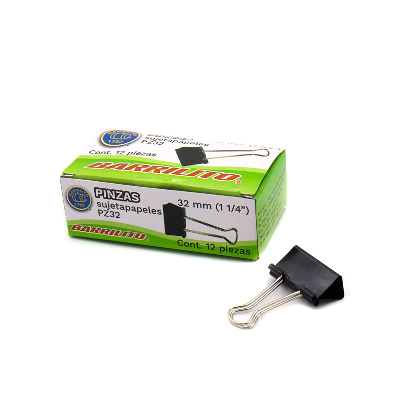 Clips Sujetadocumento Tipo Pinza 32mm Sujeta 80h 
Barrilito