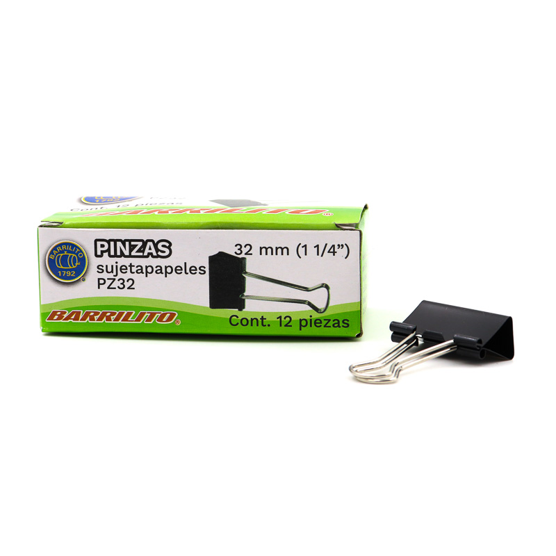 Clips Sujetadocumento Tipo Pinza 32mm Sujeta 80h 
Barrilito