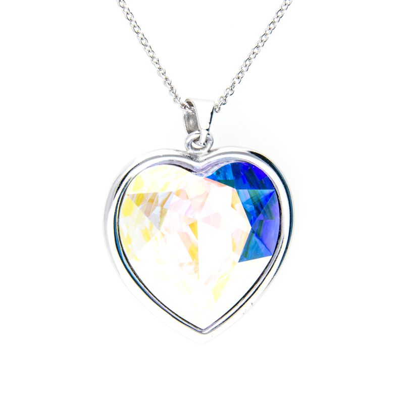 Collar para Mujer con Cristal Fino Europeo en forma de Corazón, Bañado en Oro 14k- Collar Elegante y Brillante-Collares de Mujer de Moda- Joyería para Mujer de Moda- Regalo especial
