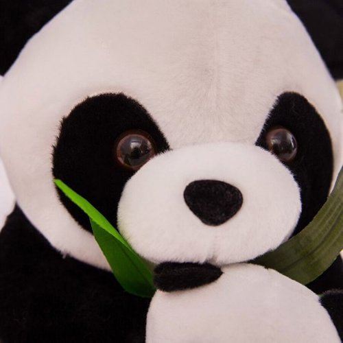 LBP Peluche de Oso Panda con Bebé y Hoja de Bambú, Suave, Osito Panda de Peluche Sentado, Grande, 25x22.5x21.5cm (10.5Inx9Inx8In)