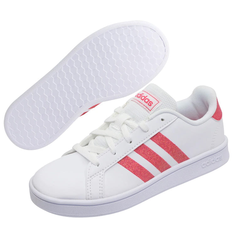 Tenis Adidas GRAND COURT KE ROSA/BRILLOS - EG5136 + Diadema + Mochila