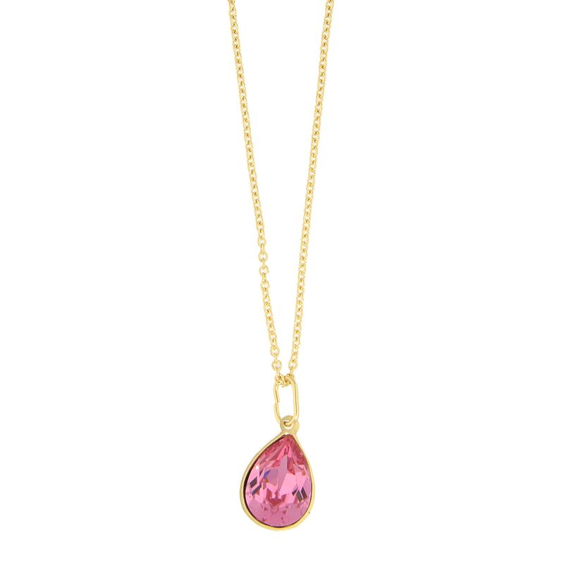 Collar para Mujer con Cristal Fino Europeo en forma de Gota- Bañado en Oro 14k- Collar Elegante y Brillante-Collares de Mujer de Moda- Joyería para Mujer de Moda- Regalo especial