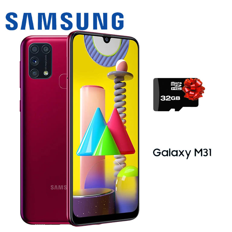 Celular Samsung Galaxy M31 6GB/128GB - Dual Sim - Rojo + MicroSD 32 GB