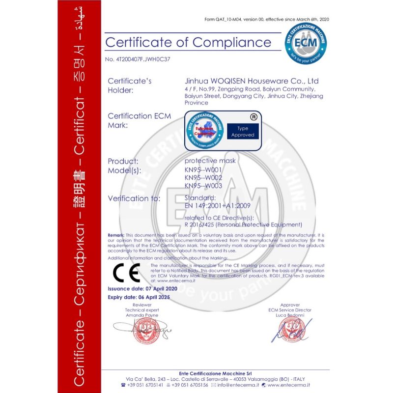 Cubrebocas, Mascarilla, Tapabocas N95, KN95 con Certificación FDA USA, CE ECM en Empaque Individual, 1 pza.