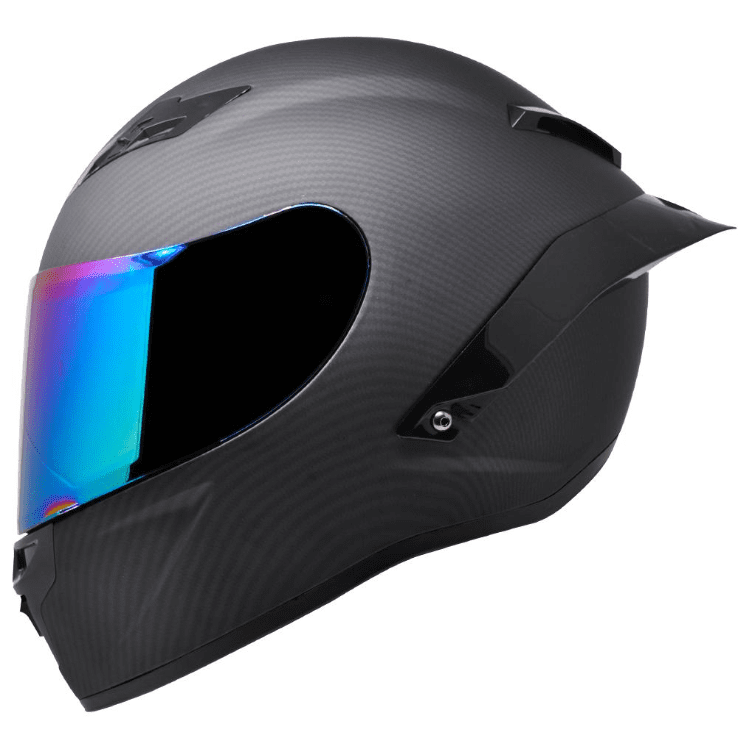 CASCO KOV KC1 DEPORTIVO ACABADO MATE Y FIBRA DE CARBONO MICA TORNASOL 