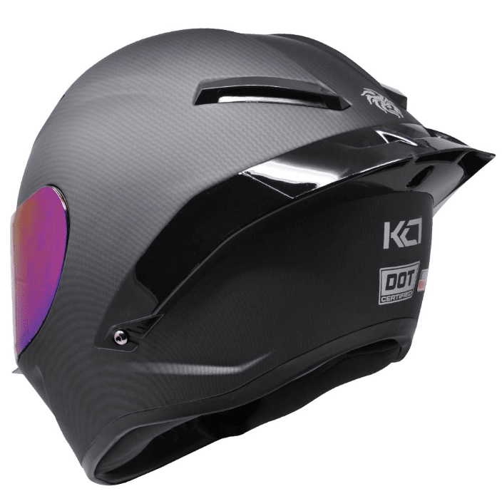 CASCO KOV KC1 DEPORTIVO ACABADO MATE Y FIBRA DE CARBONO MICA TORNASOL 