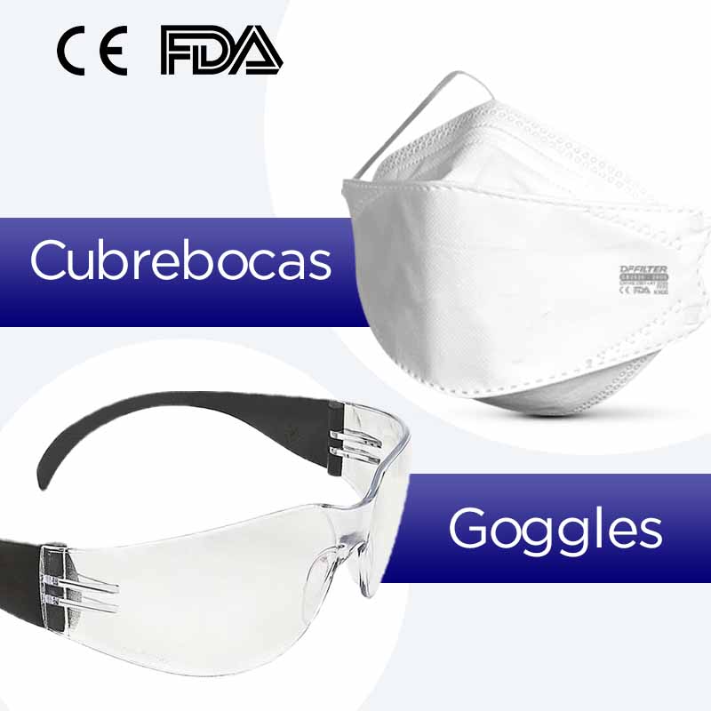 Cubrebocas N95 Kn95 Unico En Mexico Certificacion Fda Usa Ce Alta Proteccion Empaque Individual Promocion Especial Incluye Gafas De Proteccion