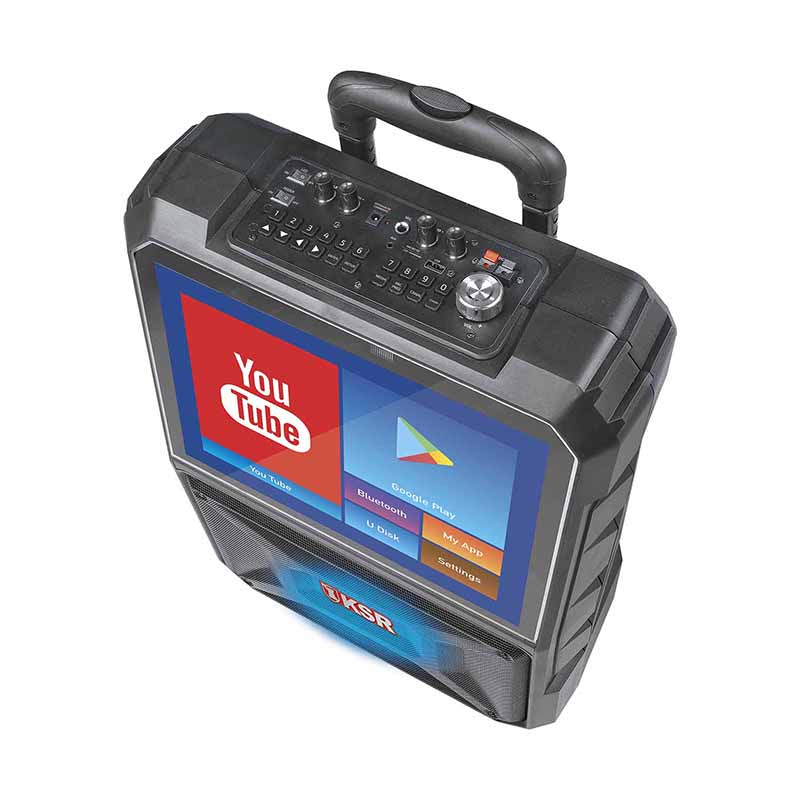 Sistema Karaoke Recargable 15" Pantalla Touch 8" 30 W RMS Bluetooth con Microfono Inalambrico USB Micro SD