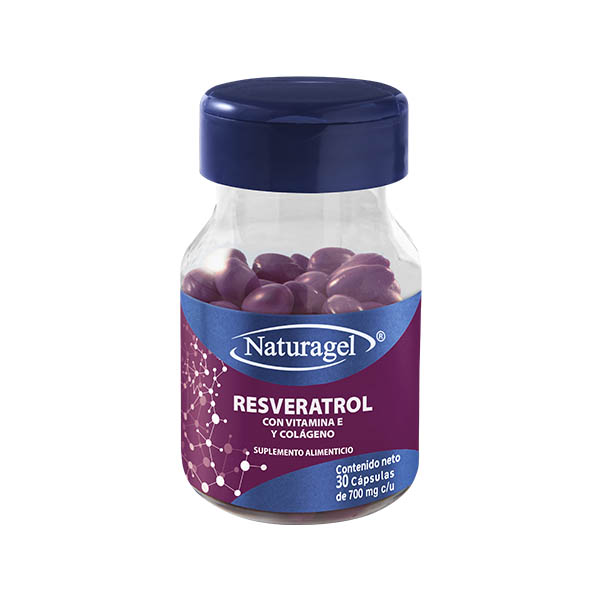 Resveratrol con vitamina E y Colageno Naturagel Paquete de 3 frascos