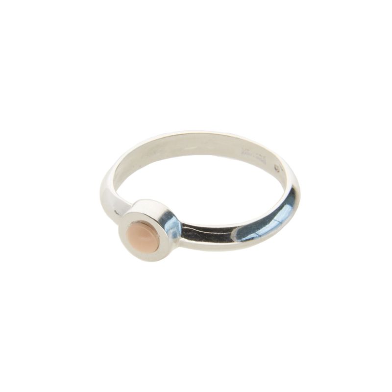 Anillo Perla Plata Elaborado Con Cristal Swarovski Rodio Cream #5