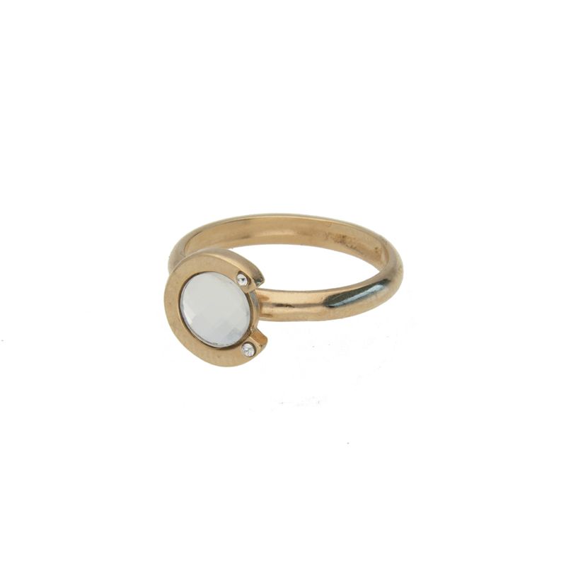 Anillo para Mujer con Cristal Fino Europeo en forma de Herradura, Bañado en Oro Rosa 14k, Anillo Elegante y Brillante-Aretes de Mujer de Moda, Joyería para Mujer de Moda, Regalo especial