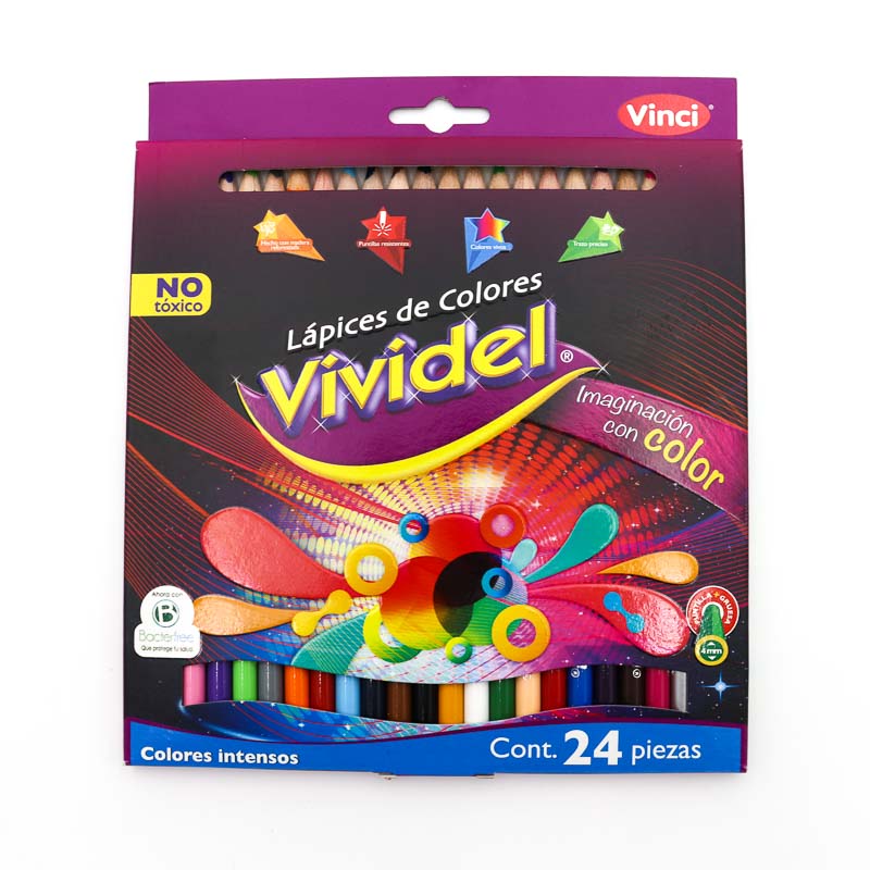 Lapices De Colores Vividel Redondo 24 Pzas
