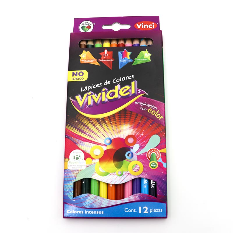 Lapices De Colores Vividel Redondo 12 Pzas