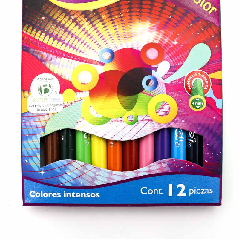 Lapices De Colores Vividel Redondo 12 Pzas
