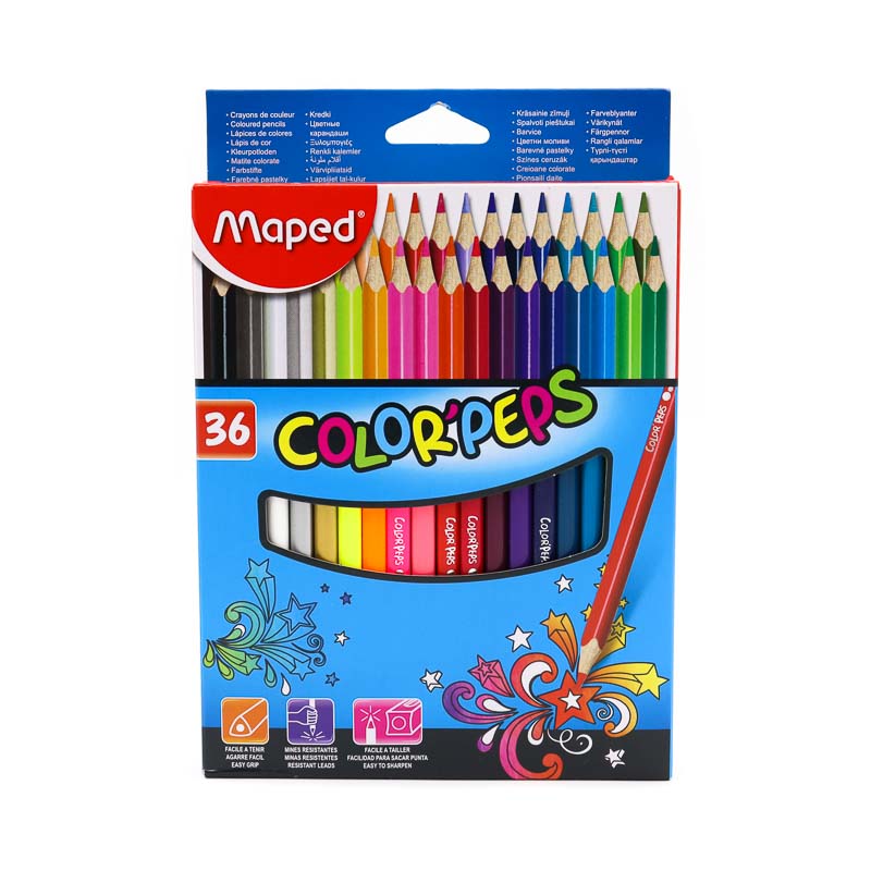 Lapices De Colores Maped Triangulares 36pzas Colorpeps