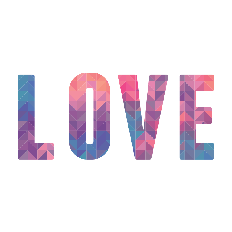 Vinilo Decorativo "LOVE TRIANGULOS" VinilArte