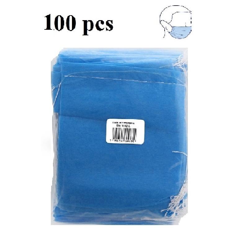 100 pcs guantes latex + Cubrebocas 100 piezas doble capa