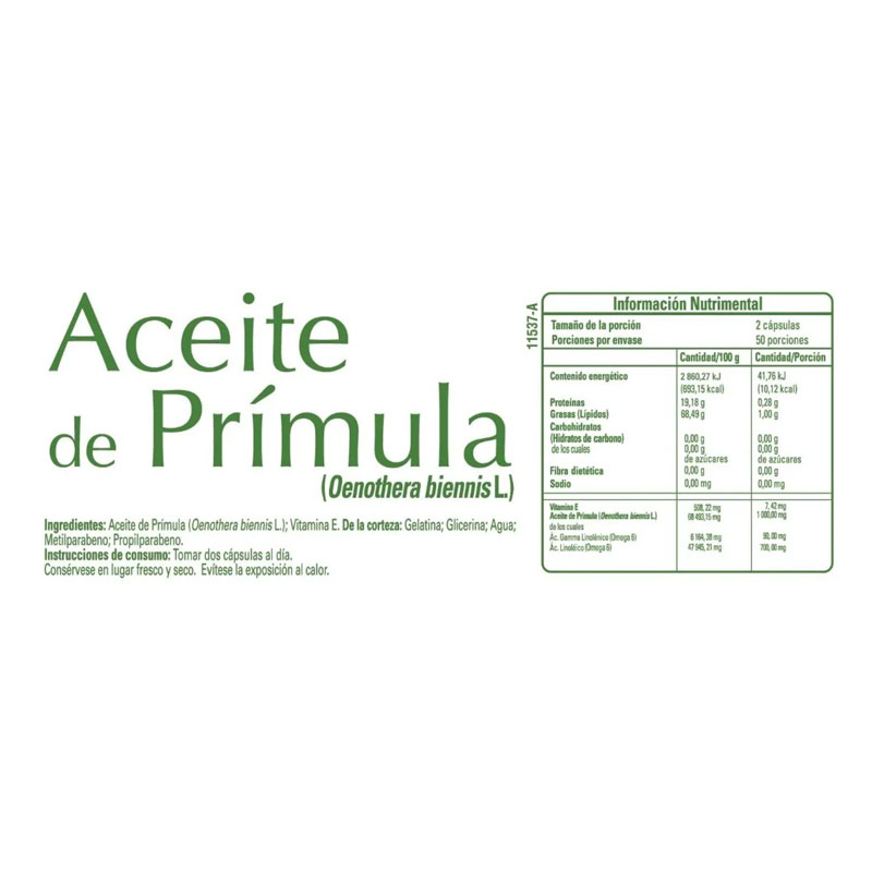 Aceite De Primula C/100 Caps Gelcaps