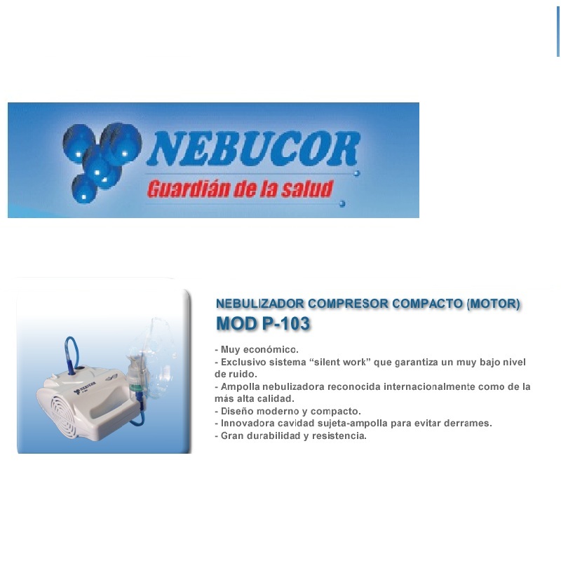 Nebulizador- compresor Nebucor P-103 adulto-niño