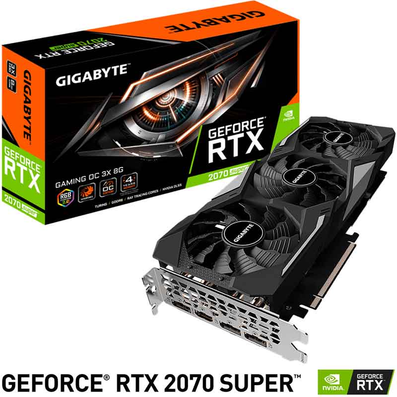 Tarjeta de Video GIGABYTE GeForce RTX 2070 Super Gaming OC 3X 8G GDDR6 GV-N207SGAMING OC-8GD