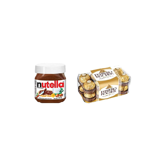 PAQUETE 1pz de nutella de 350 gr y 1pz de Ferrero rocher de 16pzas.