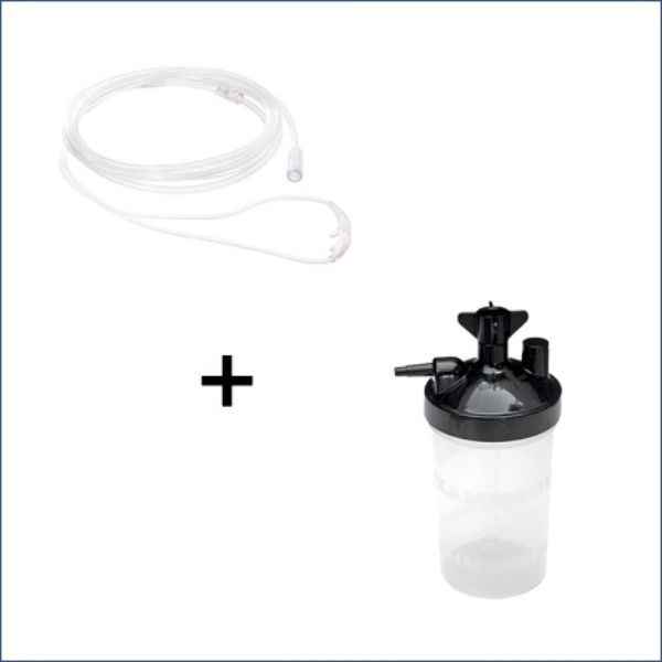 CANULA NASAL SALTER LABS + VASO HUMIDIFICADOR SALTER LABS PARA CONCENTRADOR O TANQUE DE OXIGENO.