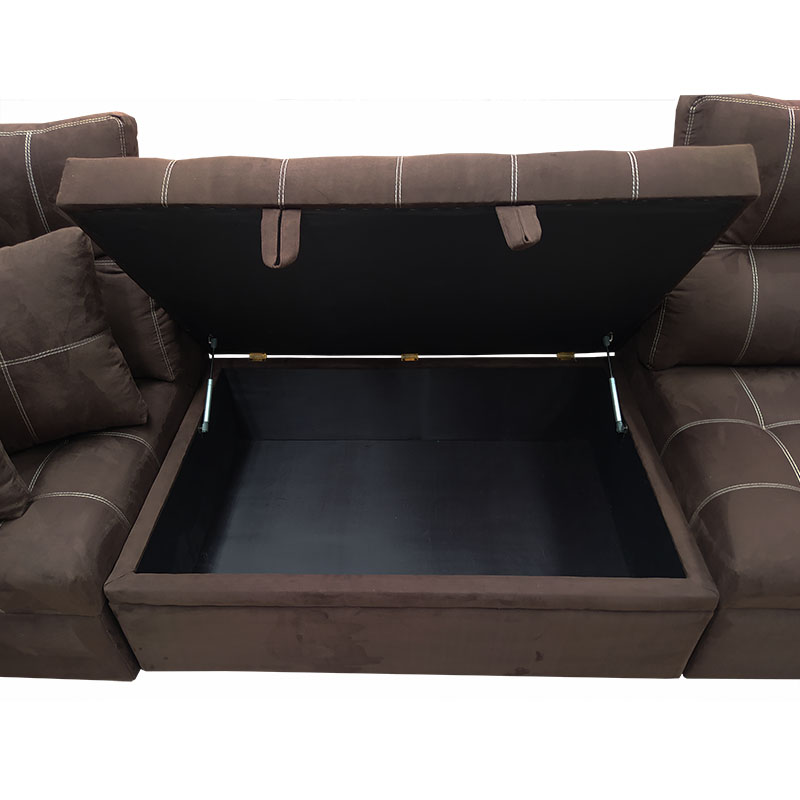 Sala Toronto c/2 reclinables y taburete baul, Tela Suede Chocolate MADERIAN // ENTREGA CDMX Y AREA METROPOLITANA