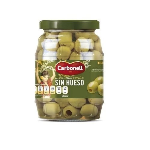Aceituna Verde Sin Hueso Carbonell 350g