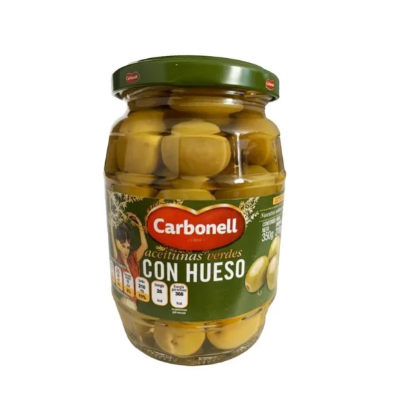 Aceituna Verde Con Hueso Carbonell 350g