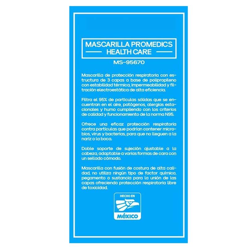 Paquete 20 Cubrebocas Mascarilla Proteccion Reutilizable Certificado N95