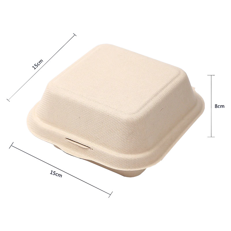 50 Contenedores Almeja 6x6x3 Biodegradable Bagazo De Trigo 