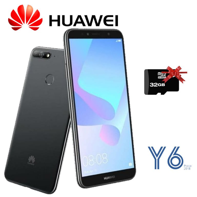 Celular Huawei Y6 PRIME 2018 -16GB-2GB - Negro- Dual Sim + MICROSD 32GB