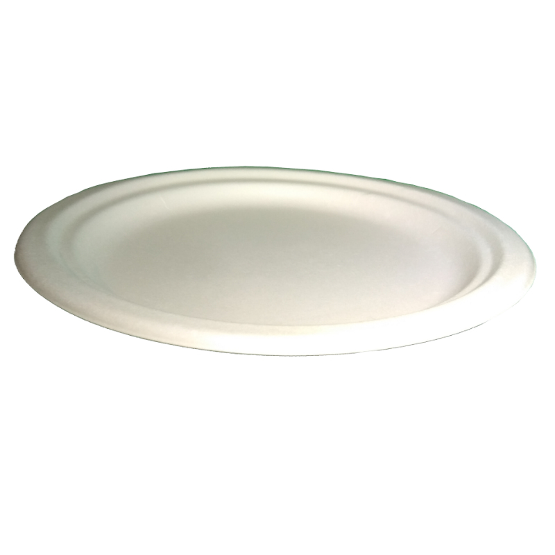 50 Platos Lisos Biodegradables Bagazo de Caña 22 Cm (9 pulgadas)