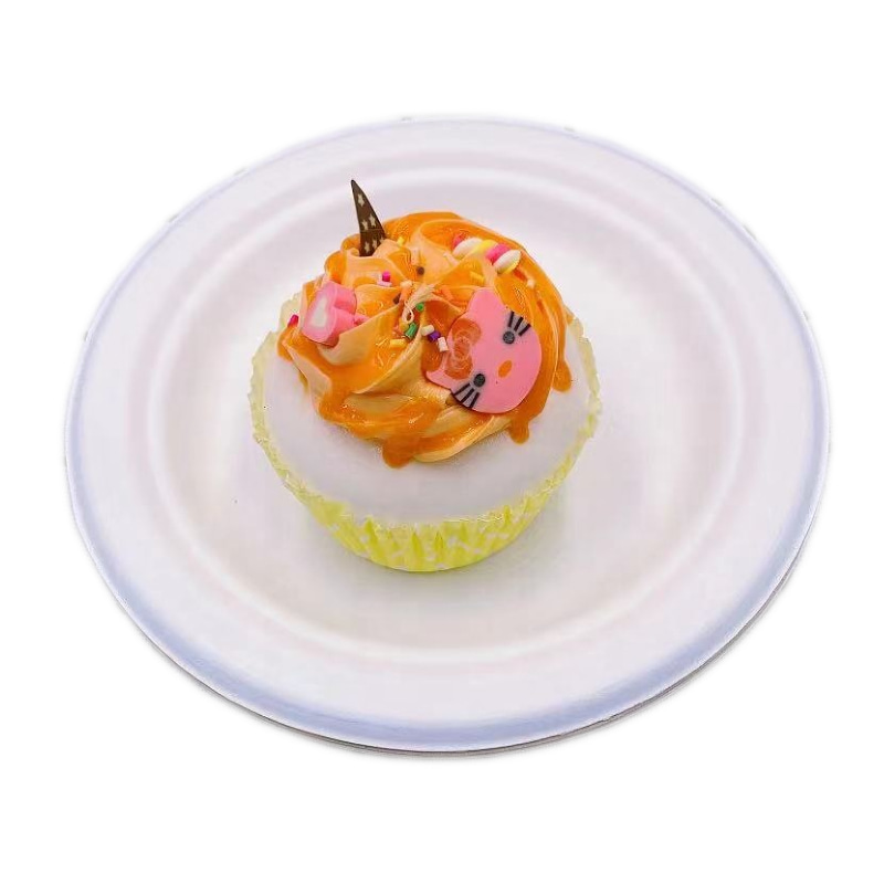 50 Platos Pasteleros Biodegradables De Bagazo De Caña 15 Cm (6 pulgadas)