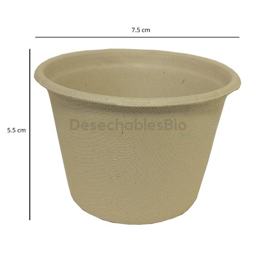 50 Copas / Vasos Souffle Con Tapa 5 Oz. Biodegradable Bagazo Trigo