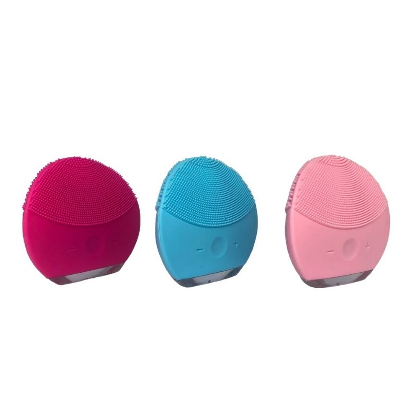 LBP, Limpiador Facial, Eléctrico, Esponja Limpiadora de Silicón, con Vibración, Cepillo para Exfoliación Suave, Limpieza sónica, Recargable USB, Color Rosa, Azul, Magenta