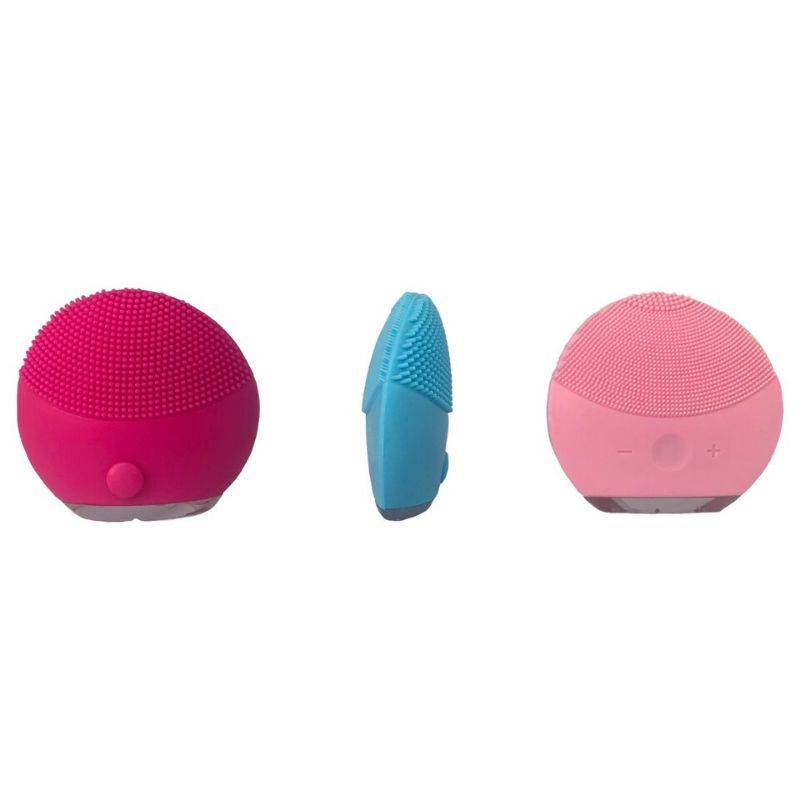 LBP, Limpiador Facial, Eléctrico, Esponja Limpiadora de Silicón, con Vibración, Cepillo para Exfoliación Suave, Limpieza sónica, Recargable USB, Color Rosa, Azul, Magenta