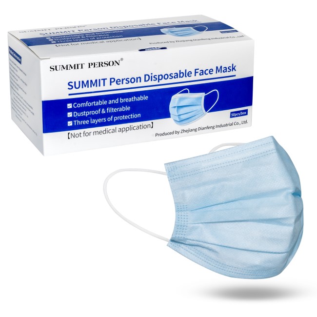 Cubrebocas Desechable Azul Summit 3 Pliegues Confort, 50-Pack